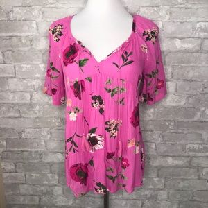Old Navy Pink Floral Blouse